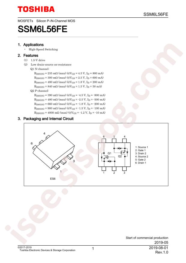 TOSHIBA SSM6L56FE,LM