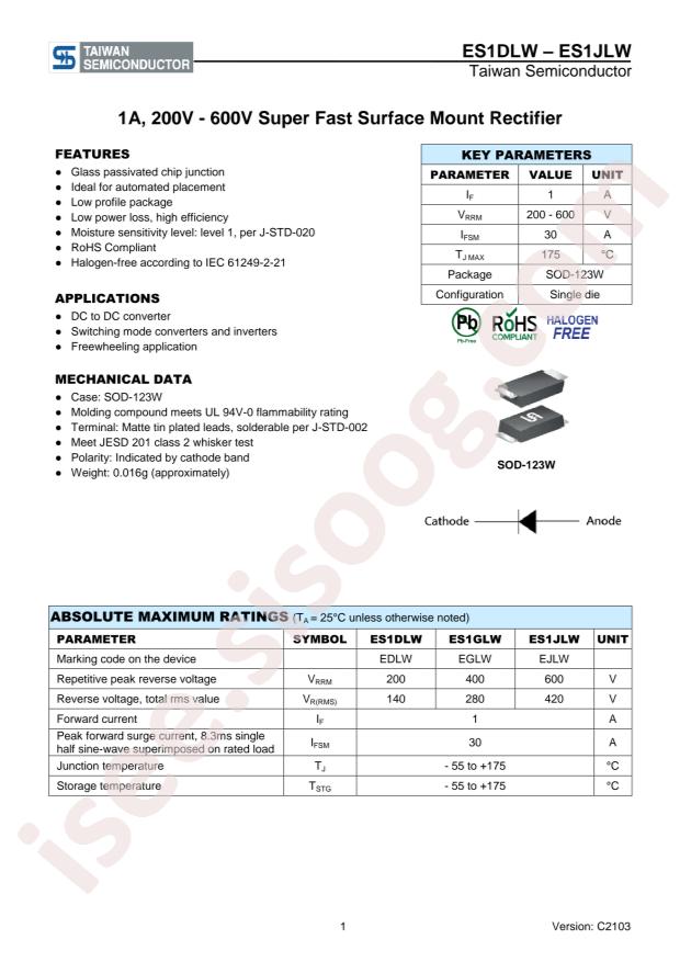 Taiwan Semiconductor ES1GLW RVG