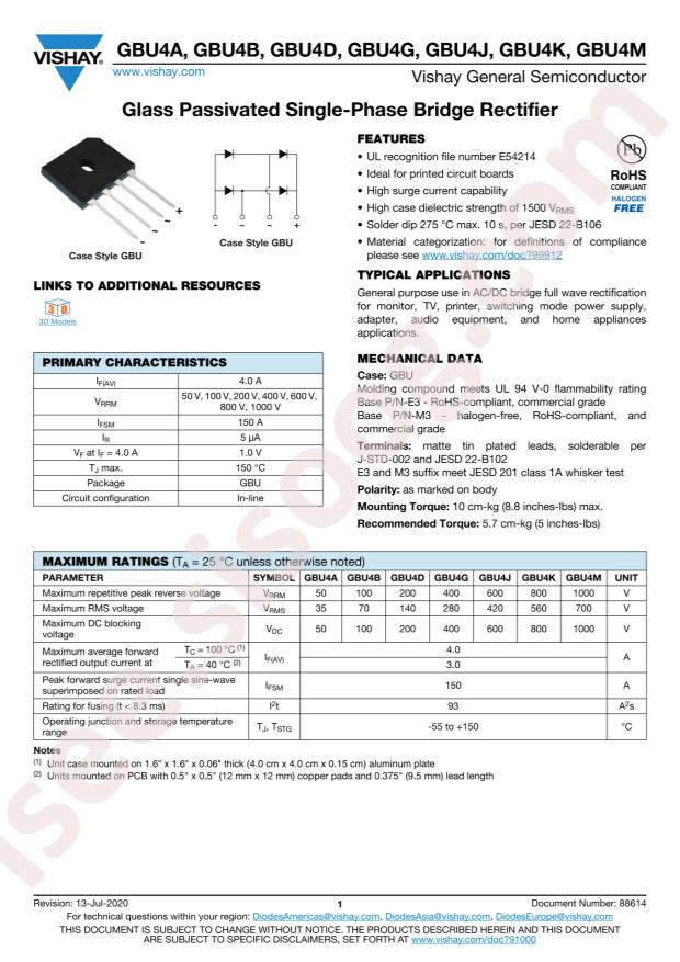 VISHAY GBU4G-M3/45