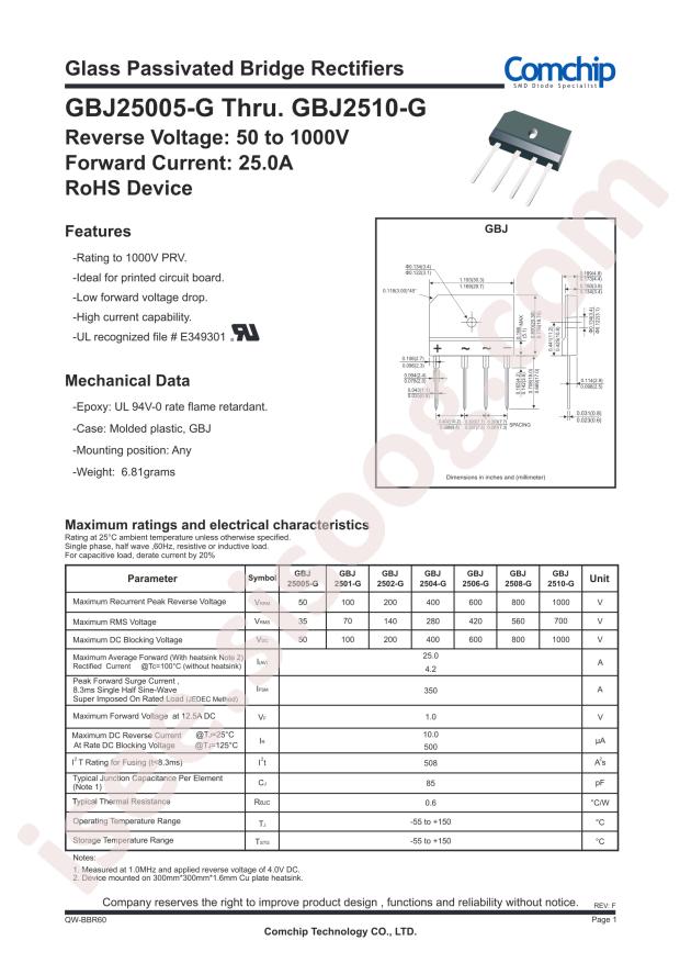 Comchip GBJ2508-05-G