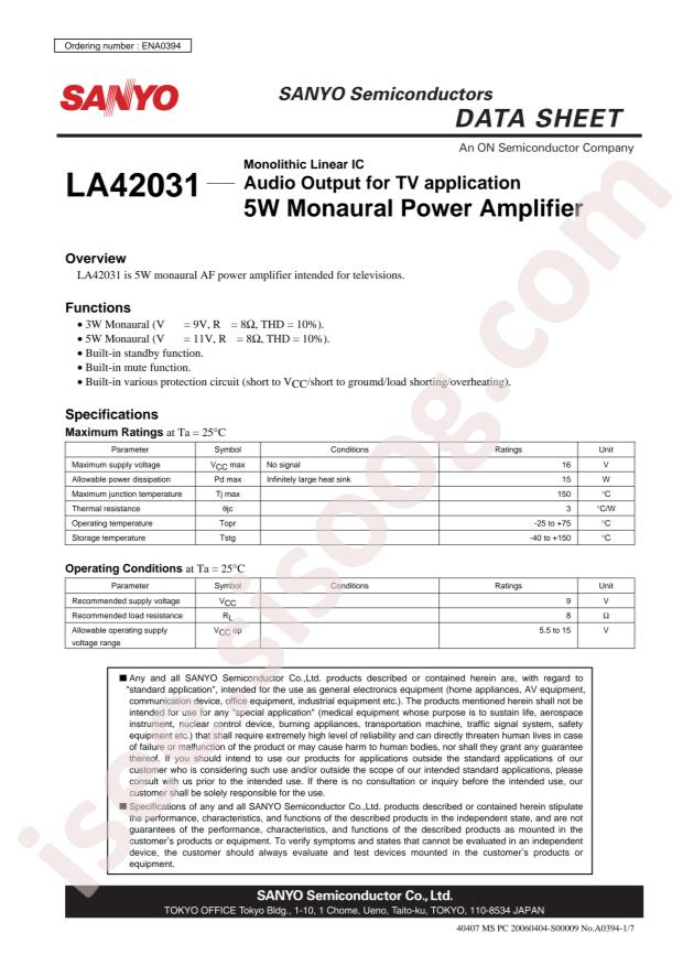 PANASONIC LA42031-KF-E