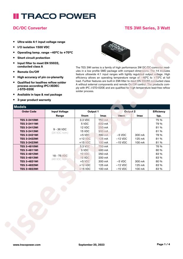 TRACO POWER TES 3-4812WI