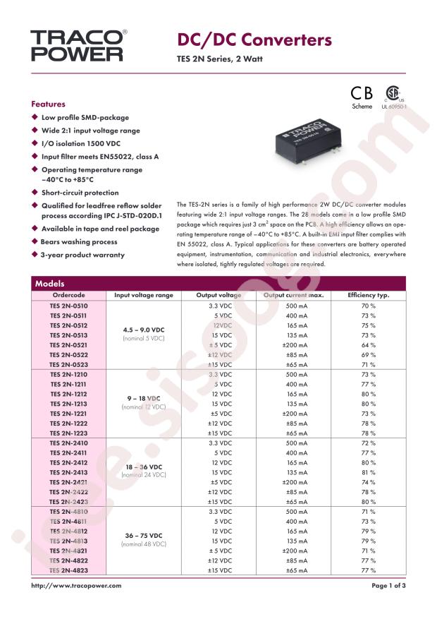 TRACO POWER TES 2N-1211