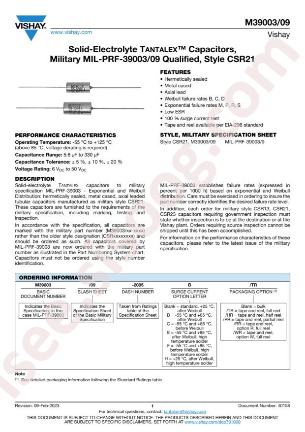 VISHAY M39003/09-0002/HSD