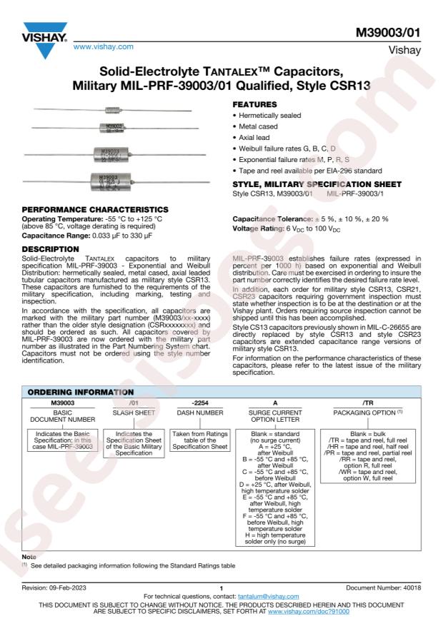 VISHAY M39003/01-8251/TR