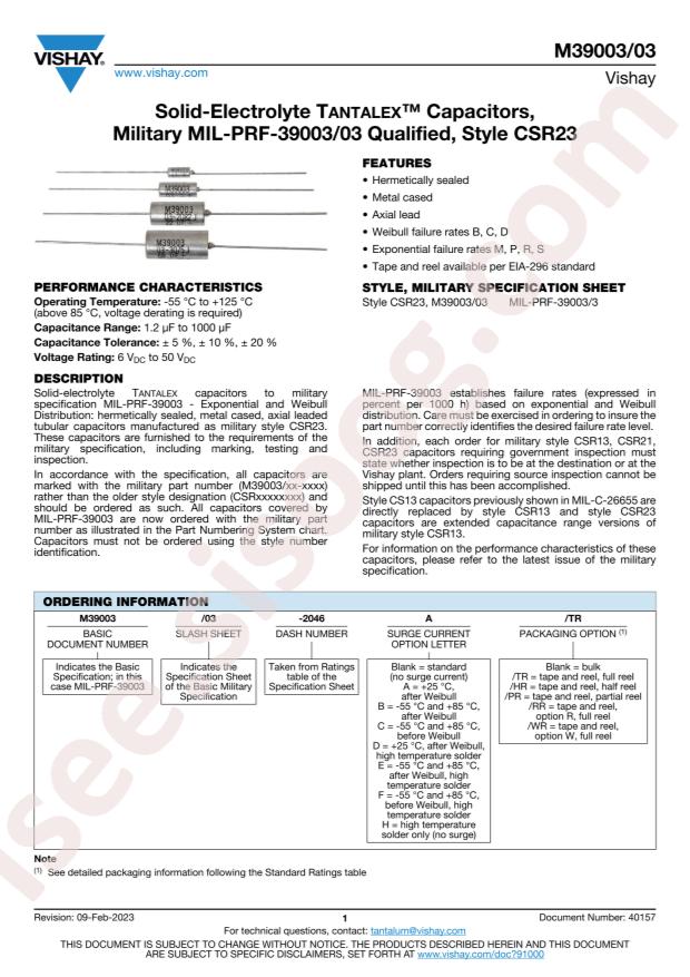 VISHAY M39003/03-0343/TR