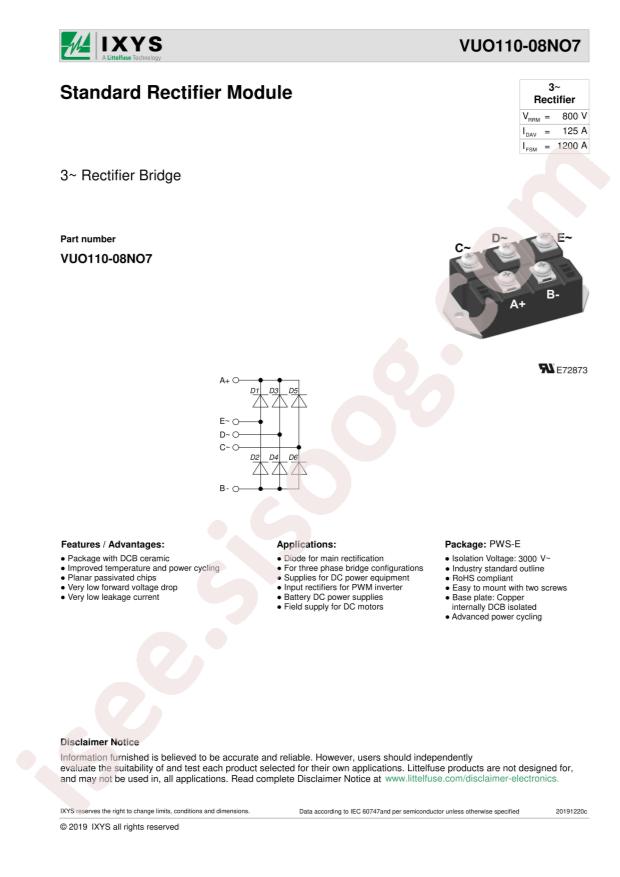 Littelfuse/IXYS VUO110-08NO7