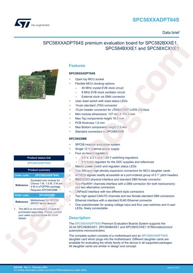 ST SPC58XXADPT64S