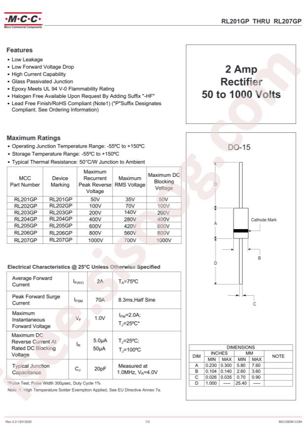 MCC RL203GP-AP