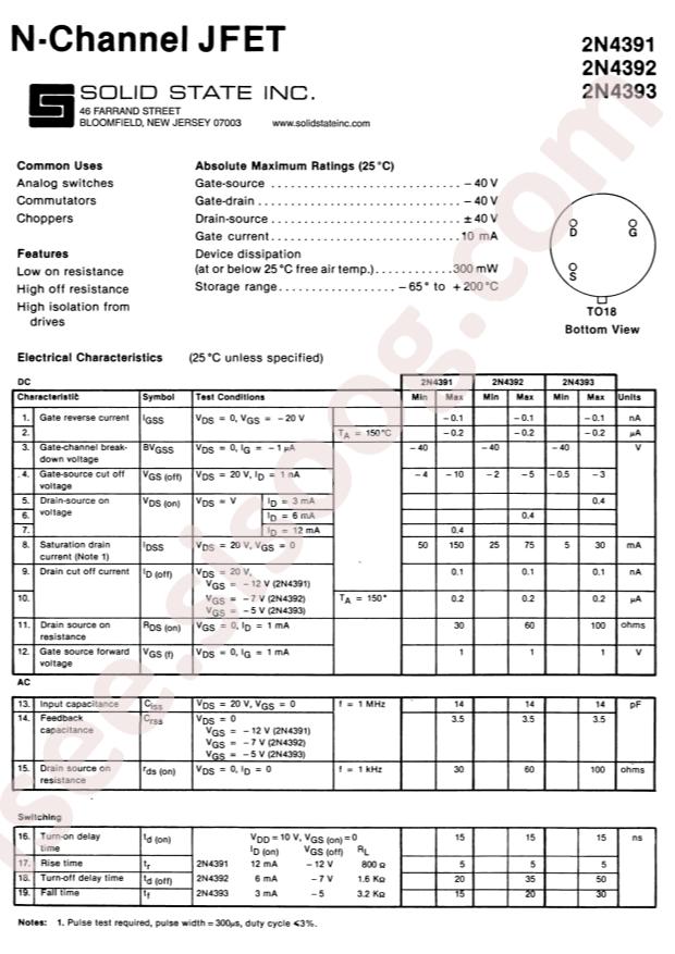 Solid State System 2N4393