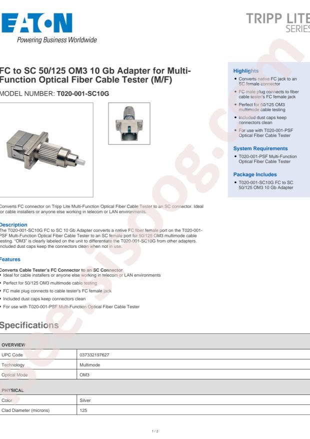 EATON T020-001-SC10G