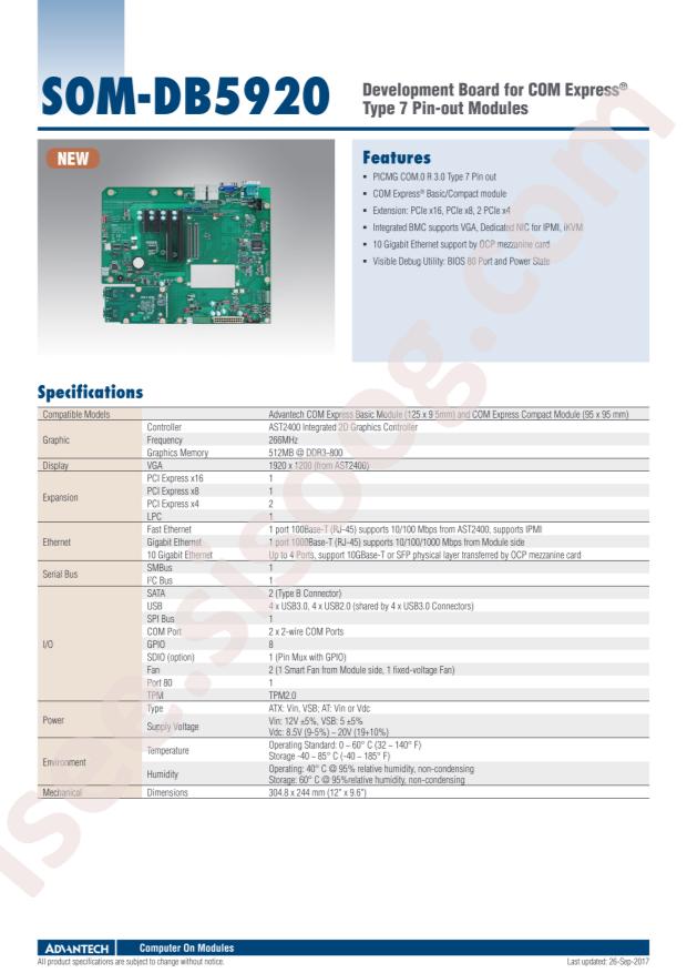 ADVANTECH SOM-DB5920-00A1