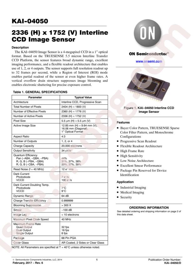 onsemi KAI-04050-ABA-JD-BA
