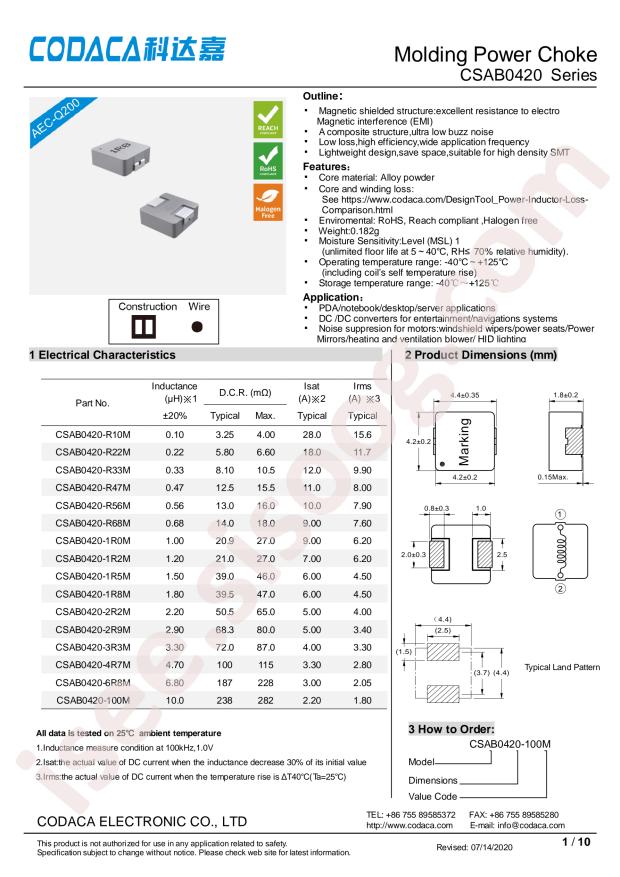 CODACA CSAB0420-R10M