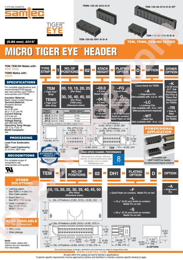 Samtec TEM-125-02-DH1-S-D