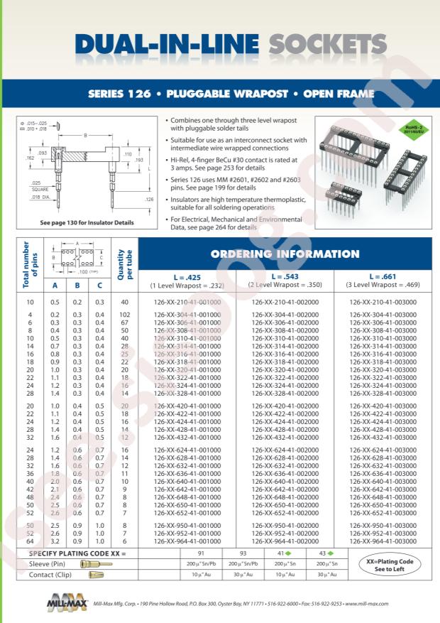 Mill-Max Mfg. Corp. 126-43-310-41-003000