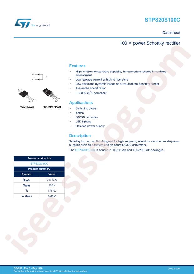 ST STPS20S100CR