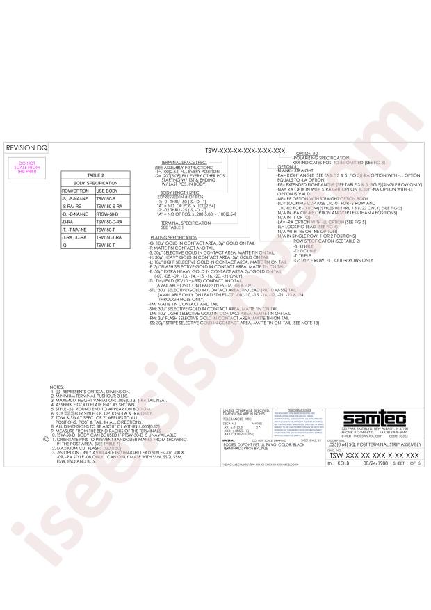 Samtec TSW-129-08-F-D-RA