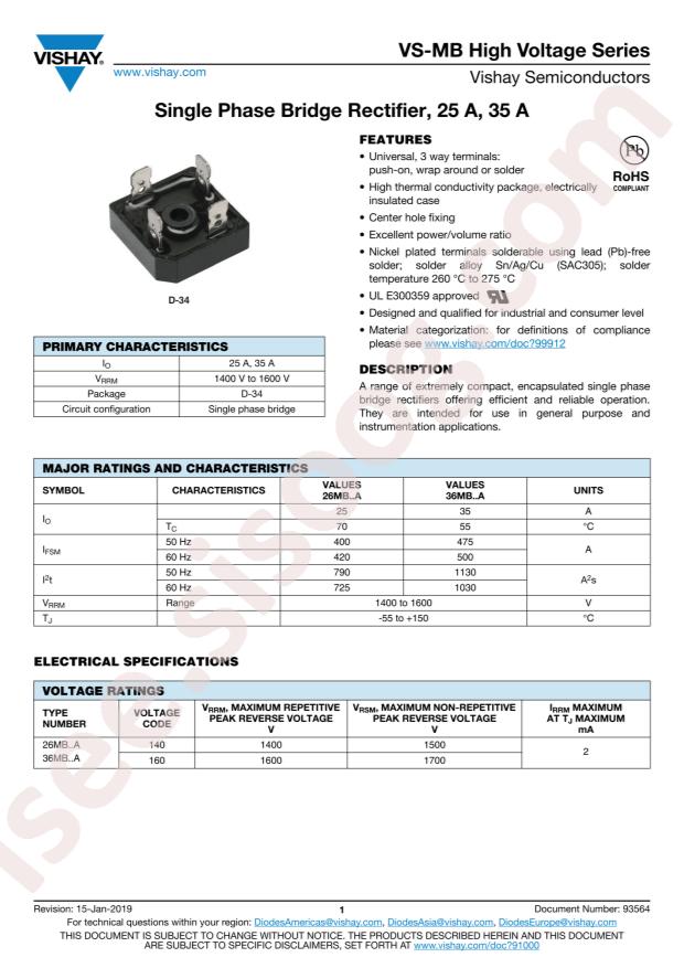 VISHAY VS-36MB160A