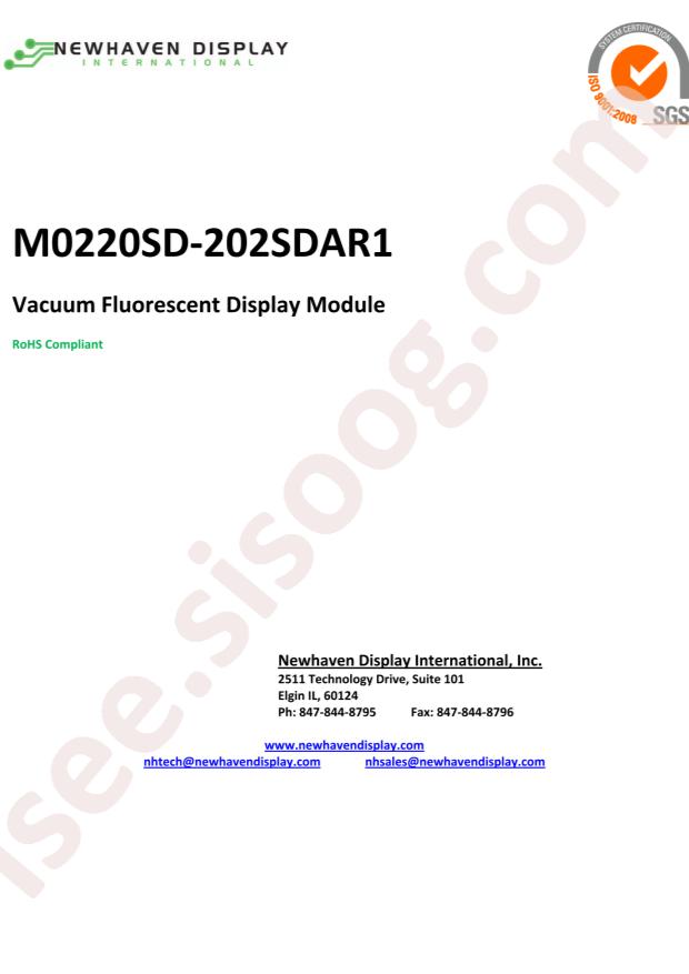 Newhaven Display(Newhaven Display International) M0220SD-202SDAR1