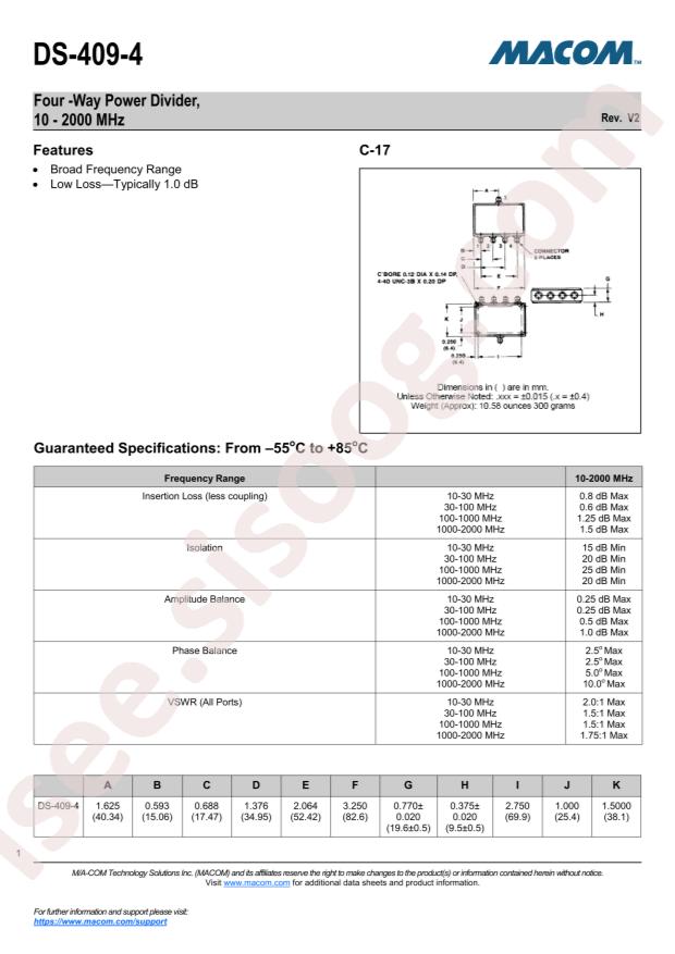 MACOM DS-409-4SMA