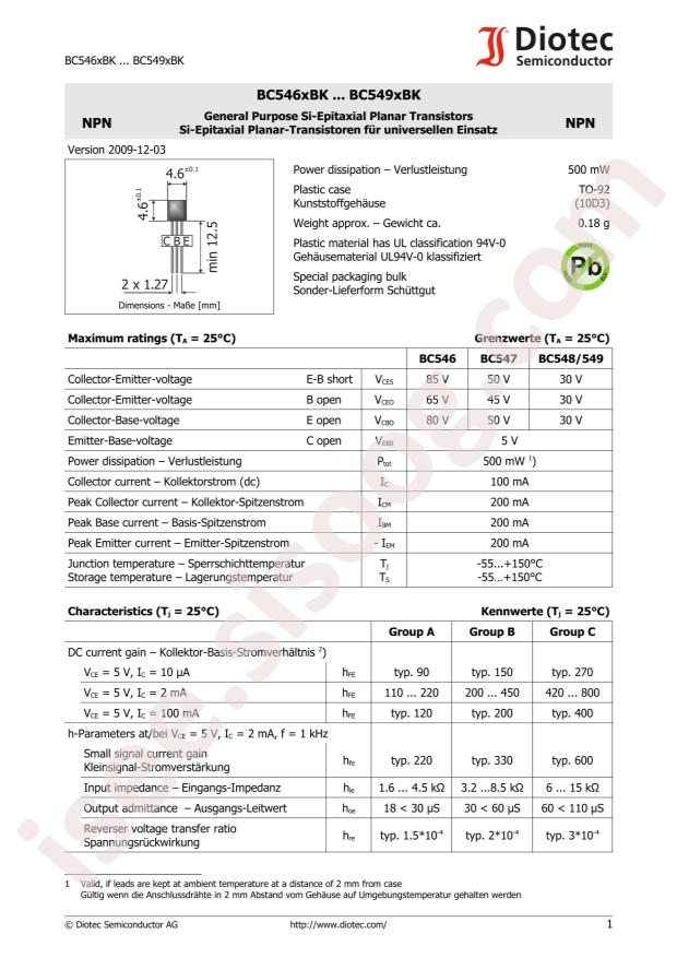 DIOTEC BC548BBK