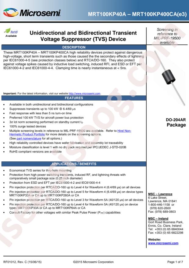 MICROCHIP MART100KP180CAE3