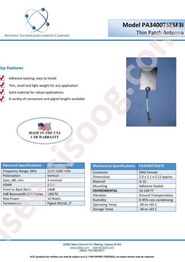 ANTENNA SPECIALISTS PA3400TSESF3I