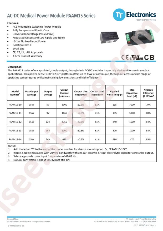 TT Electronics PAAM15-13