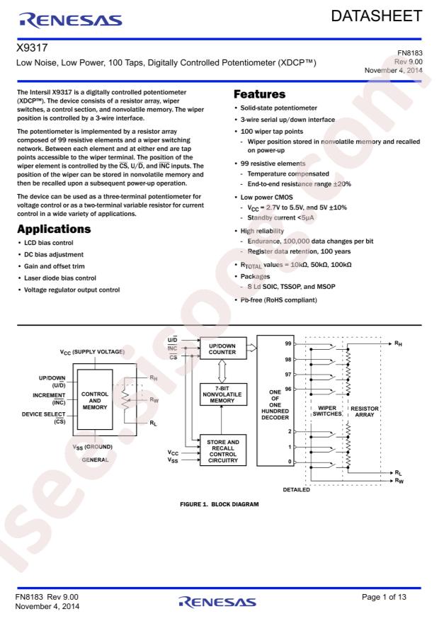 RENESAS X9317TS8Z-REN