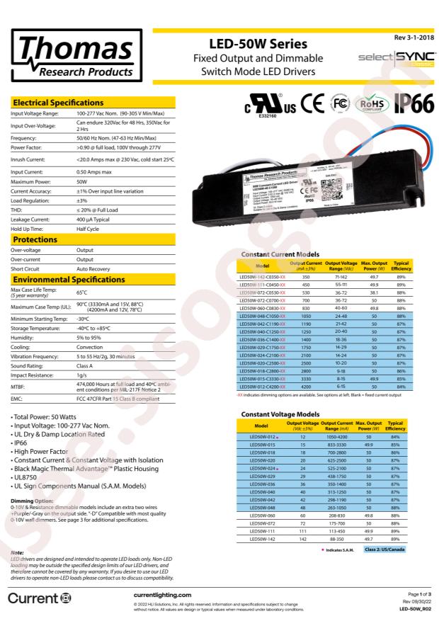 HUBBELL LED50W-018-C2800