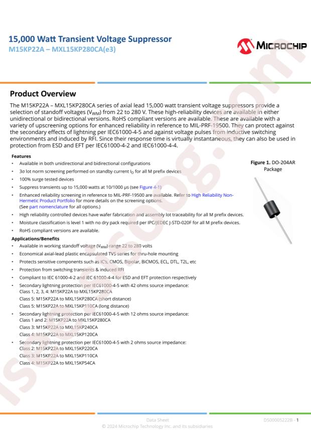 MICROCHIP MA15KP54CA/TR