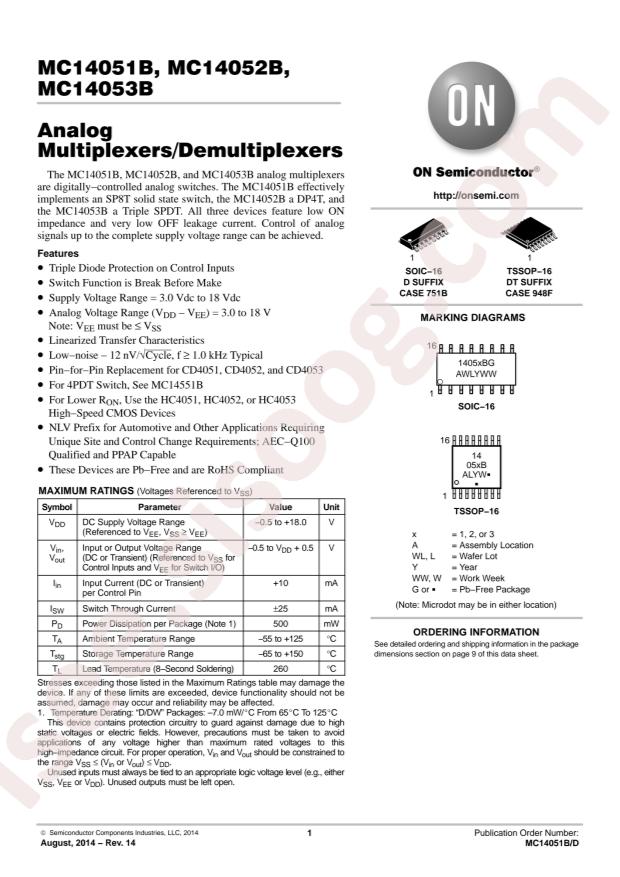 onsemi MC14051BD