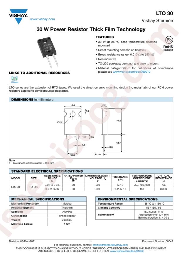 VISHAY LTO030FR5000FTE3