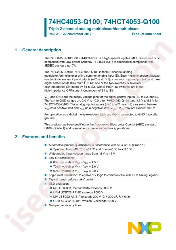 Nexperia 74HCT4053PW-Q100118