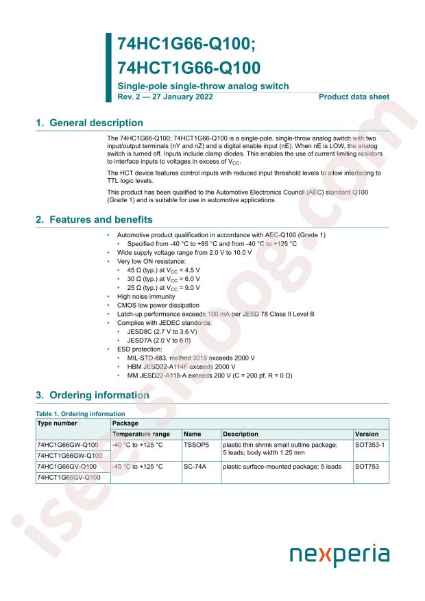 Nexperia 74HCT1G66GV-Q100125