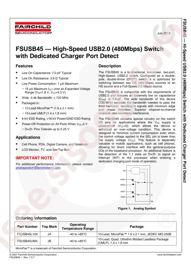 onsemi FSUSB45L10X