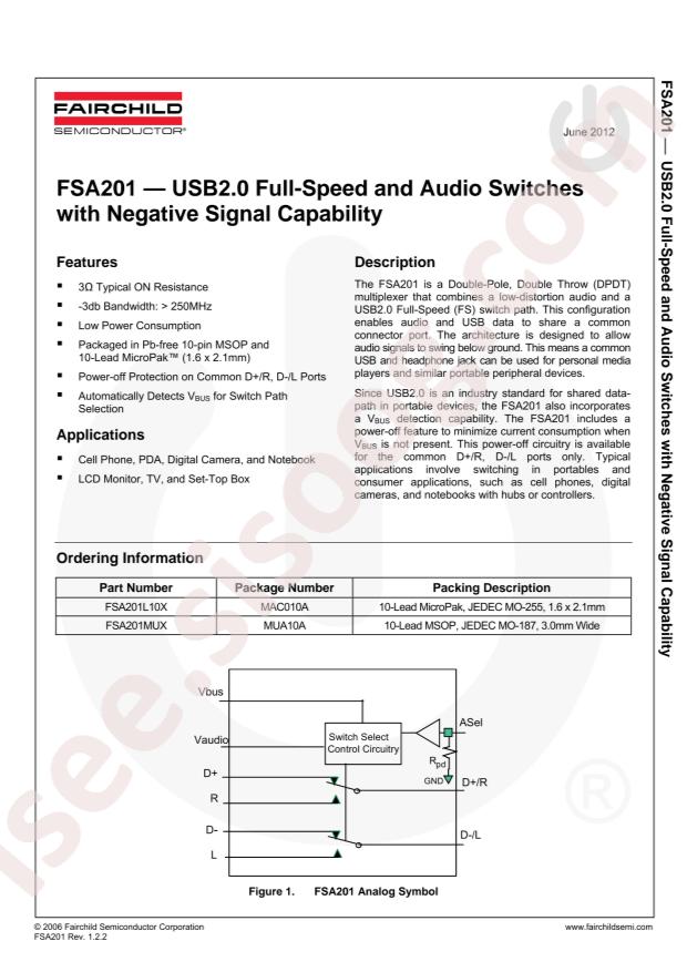 onsemi FSA201L10X