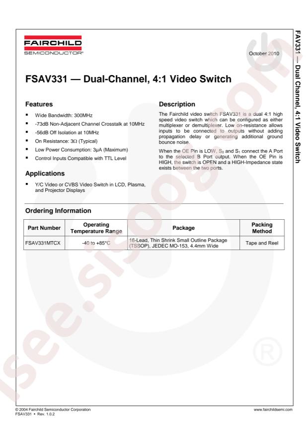 onsemi FSAV331MTC