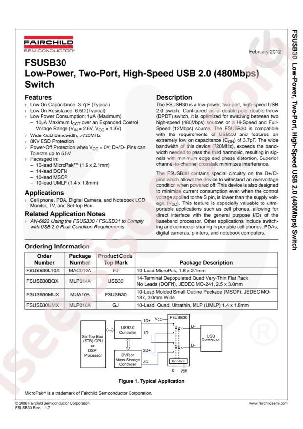 onsemi FSUSB30BQX
