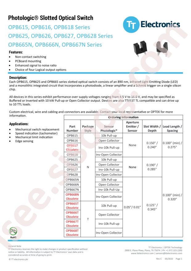 OPTEK OPB627