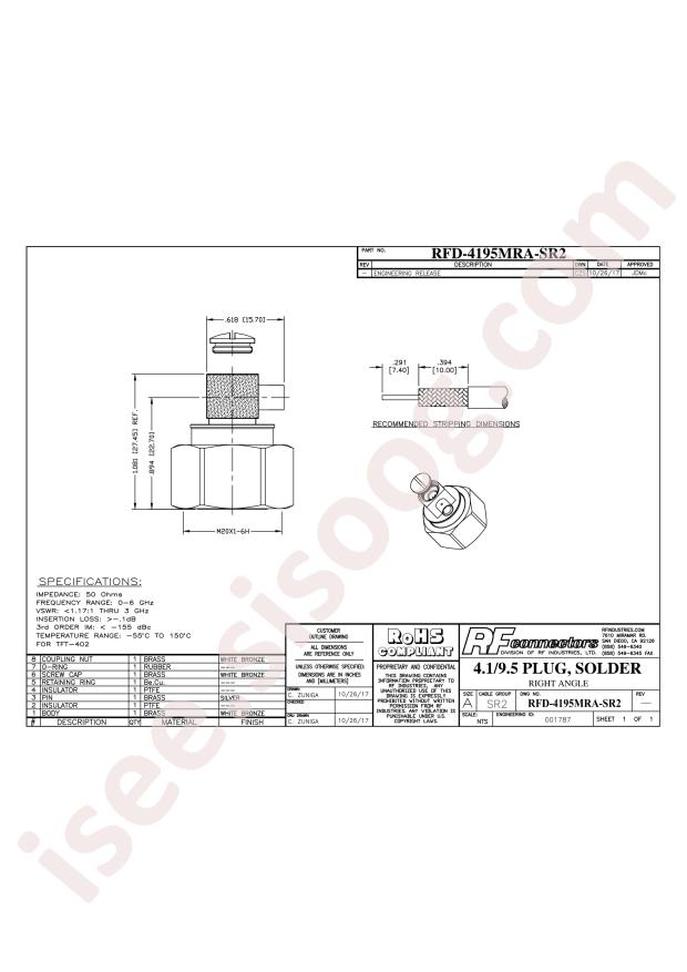 RF Industries RFD-4195MRA-SR2