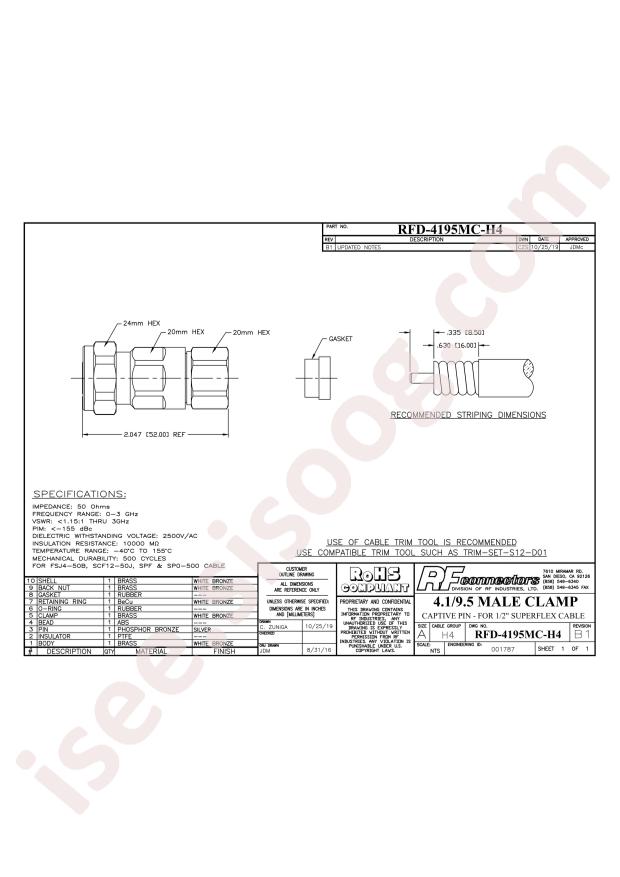 RF Industries RFD-4195MC-H4