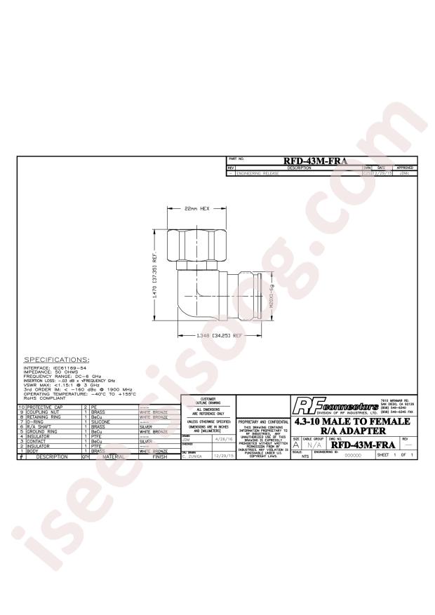 RF Industries RFD-43M-FRA