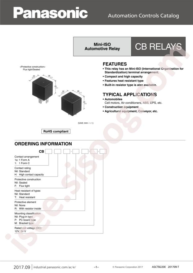 PANASONIC CB1AHF-M-12V