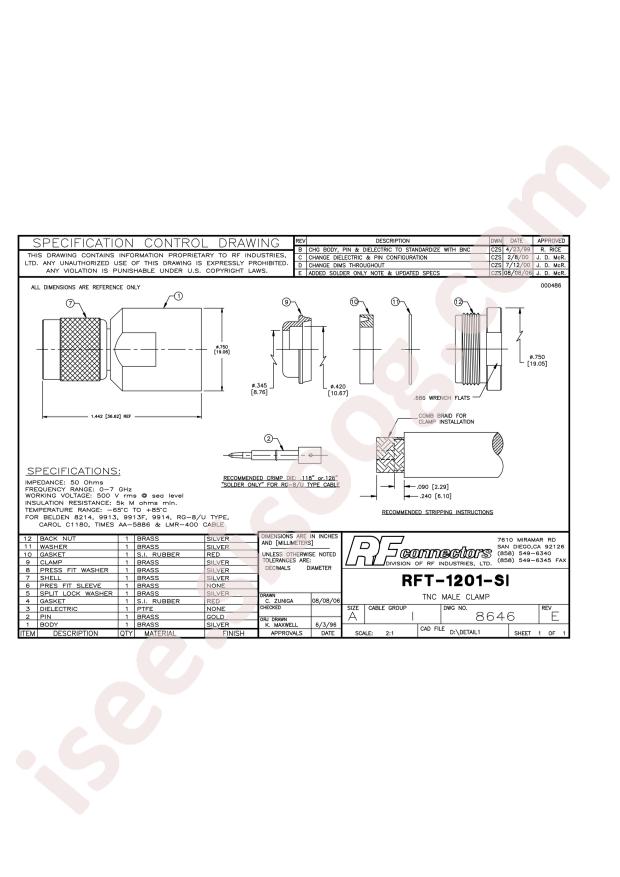 RF Industries RFT-1201-SI