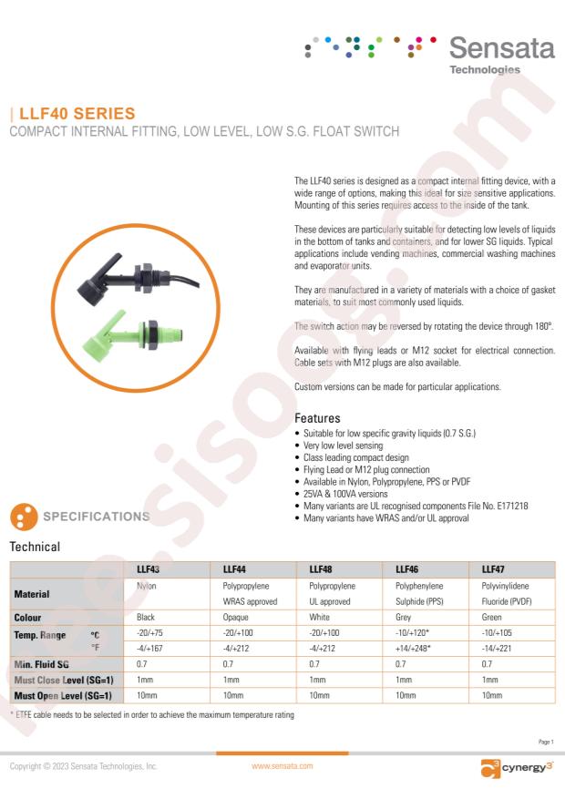 Sensata LLF44H100RF