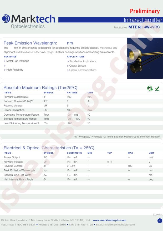 Marktech Optoelectronics MTE6114W-WRC