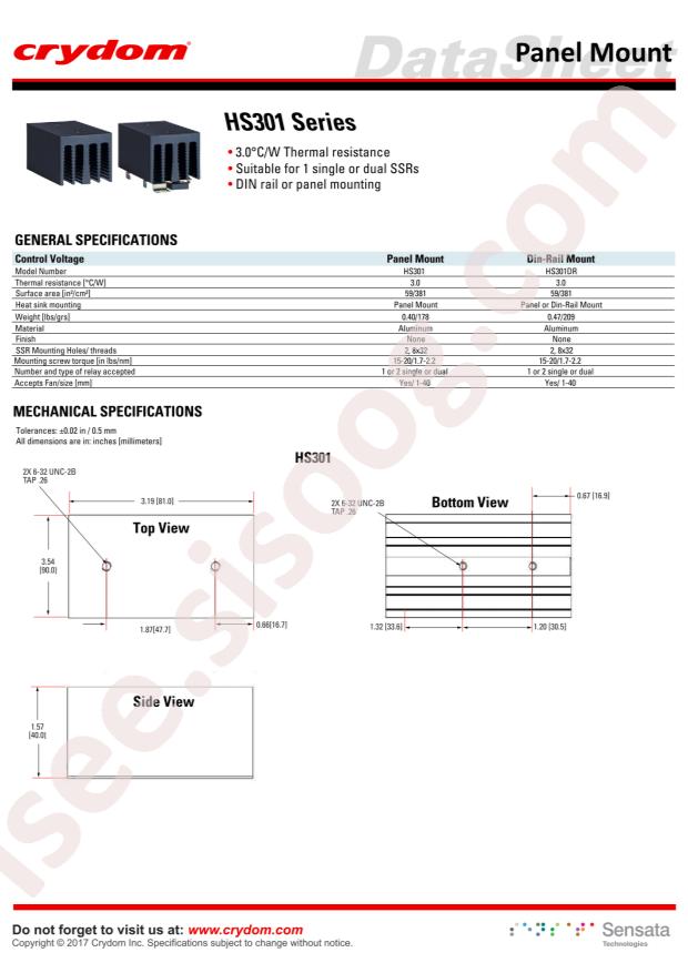 Sensata HS301DR