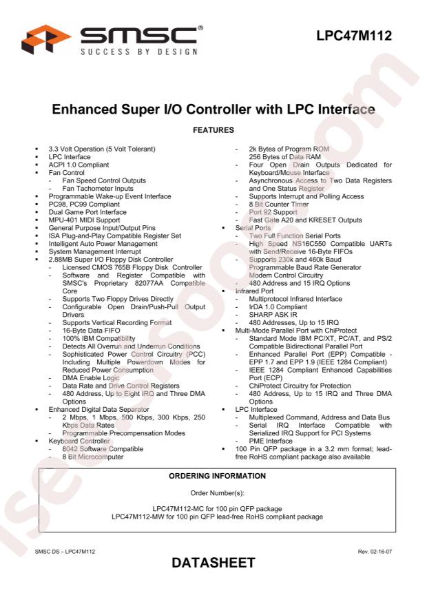 MICROCHIP LPC47M112-MC